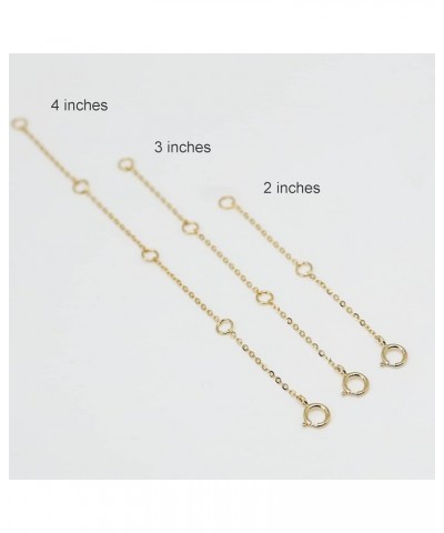 14K Solid Gold Necklace Extender Real 14K Bracelet Extender 2 3 4 Inch Durable Adjustable Chain Gold Anklets Extension for Wo...