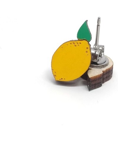 Foodie Lover Fun Foodie Stud Earring, Handpainted Laser Cut Wood Earrings, Handmade in the USA Lemon $8.25 Earrings