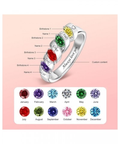 Personalized Mother Ring with 1-6 Kids Name Customized Birthstone Rings Spiral Ring for Women Stacking Rings for Mom Thanksgi...