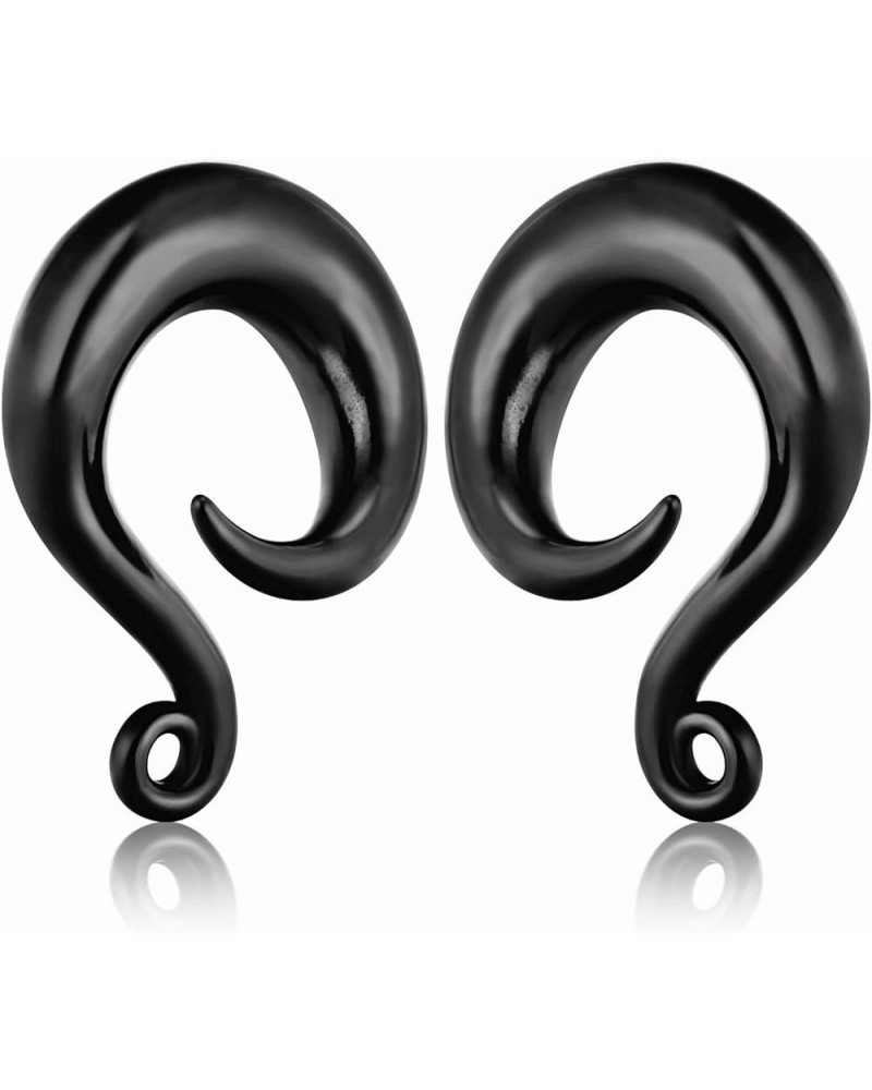 DIY Ear Weight Hook for Ear Piercing Jewelry 316L Stainless Steel Gauges Plugs Dangle Ear Hangers Pierced Expanders 0g Black ...