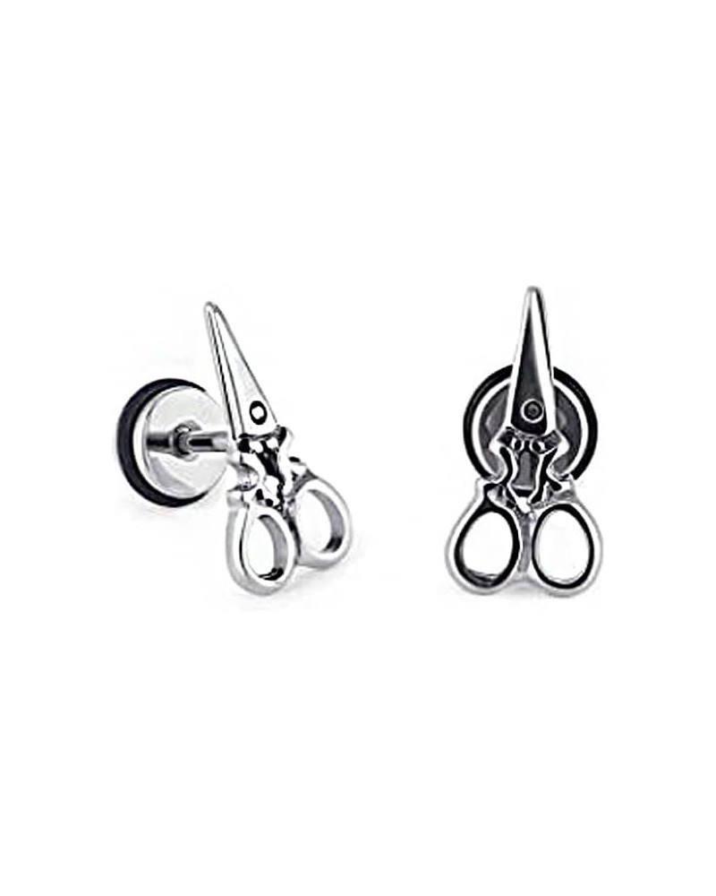 Personalized Scissors Stud Earrings for Women Girls Men Stainless Steel Hypoallergenic Mini artilage 16G Screw Back Tragus He...