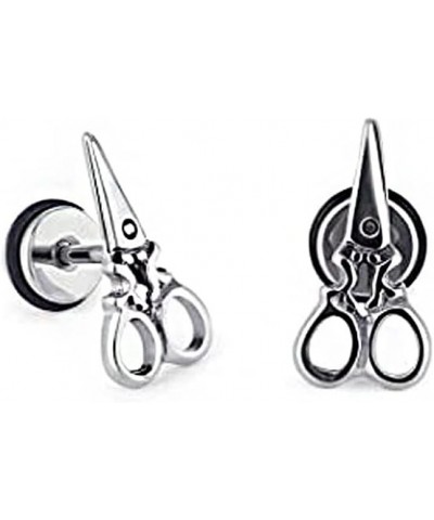 Personalized Scissors Stud Earrings for Women Girls Men Stainless Steel Hypoallergenic Mini artilage 16G Screw Back Tragus He...