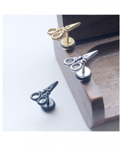 Personalized Scissors Stud Earrings for Women Girls Men Stainless Steel Hypoallergenic Mini artilage 16G Screw Back Tragus He...