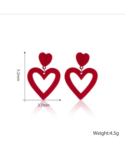 Set Heart Love Couple Colorful Stud Hoop Dangle Earrings 80 90s Retro Earrings Rectangle for Women Girl Jewelry Gifts Geometr...