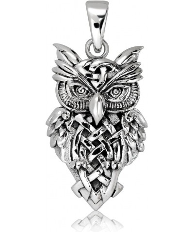 WithLoveSilver Solid 925 Sterling Silver Celtic Trinity Owl Pendant $25.07 Pendants