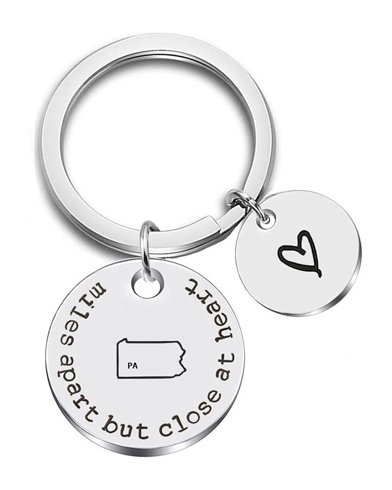 Miles Apart but Close at Heart United States Keychain Moving Away Gift Going Away Gift Long Distance Relationship Gift Pa-pen...