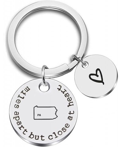 Miles Apart but Close at Heart United States Keychain Moving Away Gift Going Away Gift Long Distance Relationship Gift Pa-pen...