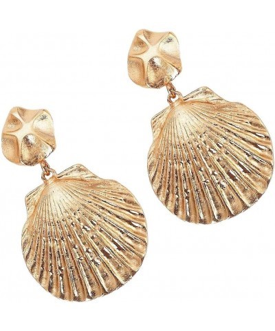 Shell Metal Maxi Drop Earrings Women Beach Spring Statement Earring Wedding Earring Boho Earring gold $11.39 Earrings