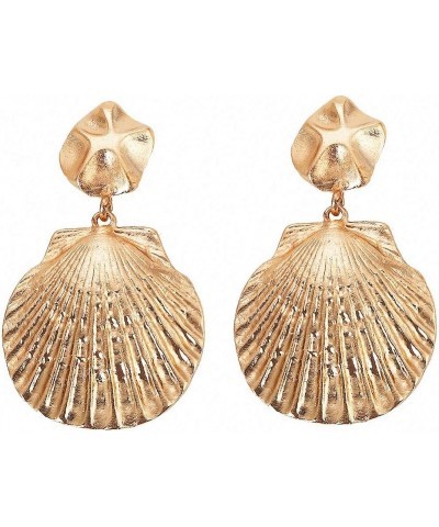 Shell Metal Maxi Drop Earrings Women Beach Spring Statement Earring Wedding Earring Boho Earring gold $11.39 Earrings