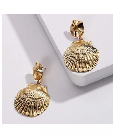 Shell Metal Maxi Drop Earrings Women Beach Spring Statement Earring Wedding Earring Boho Earring gold $11.39 Earrings