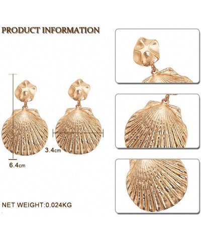 Shell Metal Maxi Drop Earrings Women Beach Spring Statement Earring Wedding Earring Boho Earring gold $11.39 Earrings