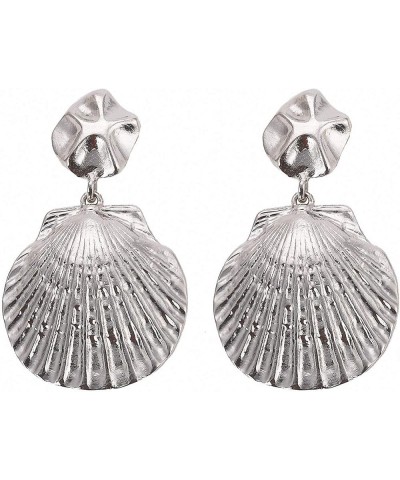 Shell Metal Maxi Drop Earrings Women Beach Spring Statement Earring Wedding Earring Boho Earring gold $11.39 Earrings