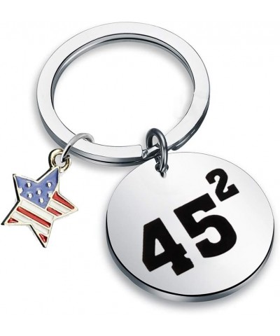 Pro Trump 45 Squared Trump 2020 Keychain Keep America Great Flag 45 Squared Republican Gift 45 Star K $11.15 Bracelets