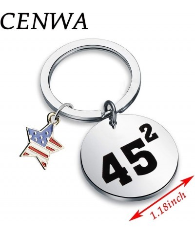 Pro Trump 45 Squared Trump 2020 Keychain Keep America Great Flag 45 Squared Republican Gift 45 Star K $11.15 Bracelets