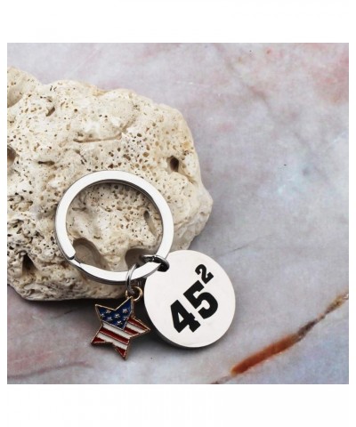 Pro Trump 45 Squared Trump 2020 Keychain Keep America Great Flag 45 Squared Republican Gift 45 Star K $11.15 Bracelets