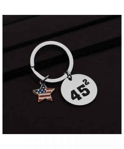 Pro Trump 45 Squared Trump 2020 Keychain Keep America Great Flag 45 Squared Republican Gift 45 Star K $11.15 Bracelets