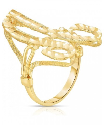 10k Yellow Gold A-Z Extra Large Cursive Letter Initial Ring G $80.40 Rings