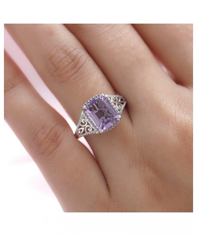 Shop LC Ring for Women Platinum Plated 925 Sterling Silver Birthday Gifts for Women Amethyst $12.39 Others