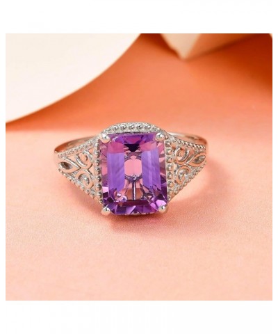 Shop LC Ring for Women Platinum Plated 925 Sterling Silver Birthday Gifts for Women Amethyst $12.39 Others