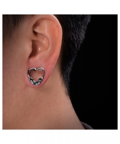 1 Pair Double Flared Ear Gauges Heart Shape Zircon Ear Tunnels Plugs Flesh Stretchers Expander Piercing Body Jewelry 0g-1"(8m...