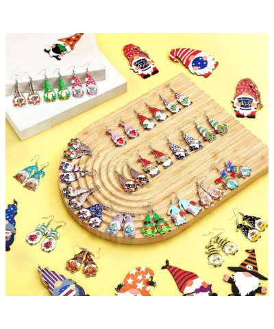 24 Pairs Christmas Earrings Gnome Earrings for Women Gnome Jewelry Gift Dwarf Earring Bulk Holiday Alloy Rhinestones Earrings...