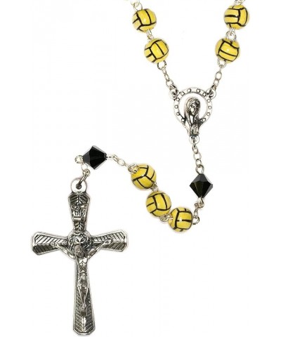 Sports Catholic Rosary w/Ceramic & Crystal beads - Includes Rosary Pouch, How to Pray the Rosary" - Gift Idea: Communion, Rec...