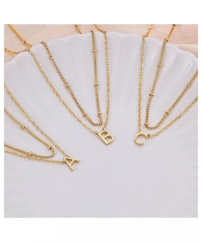 Trendy A-Z Letter Choker Pendant - Dainty 14K Gold Plated Layered Satellite Initial Necklace Set for Women Cute Jewelry Gift ...