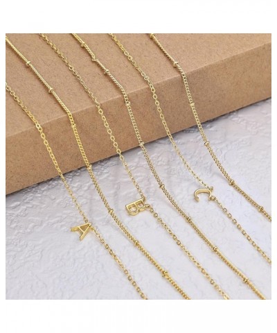 Trendy A-Z Letter Choker Pendant - Dainty 14K Gold Plated Layered Satellite Initial Necklace Set for Women Cute Jewelry Gift ...