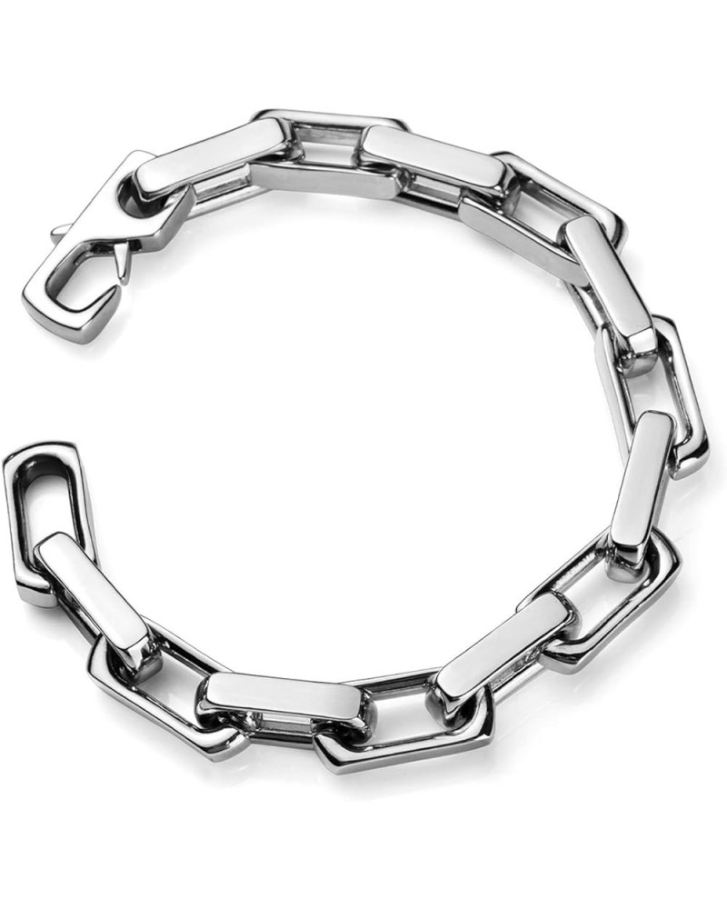 Hip Hop Jewelry Adjustable Bracelet Rectangle Link Chain Bracelet Steel $8.39 Bracelets