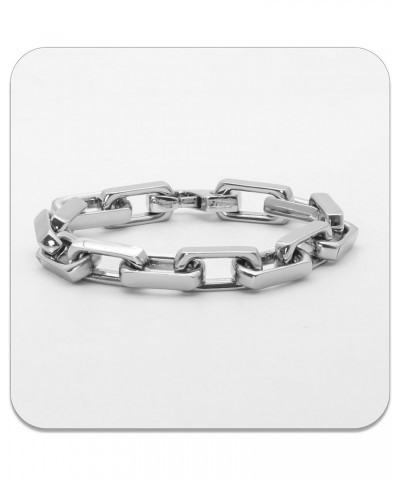 Hip Hop Jewelry Adjustable Bracelet Rectangle Link Chain Bracelet Steel $8.39 Bracelets