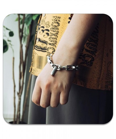 Hip Hop Jewelry Adjustable Bracelet Rectangle Link Chain Bracelet Steel $8.39 Bracelets