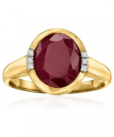 5.00 Carat Ruby Ring With Diamond Accents in 14kt Yellow Gold $378.53 Rings