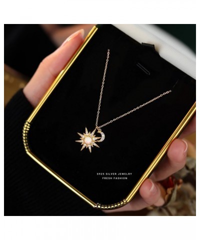 925 Sterling Silver Necklace for Women Cubic Zirconia/Pearl/Smile/Star and Moon Necklaces Trendy Boho Fashion Necklace K $11....