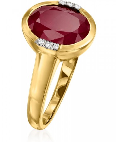 5.00 Carat Ruby Ring With Diamond Accents in 14kt Yellow Gold $378.53 Rings