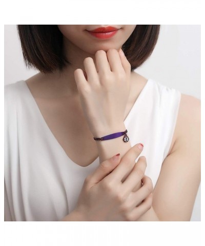 Fashion small Figaro medical alert bracelet for women adjustable 6.5-8 inch Purple epilepsy $14.56 Bracelets