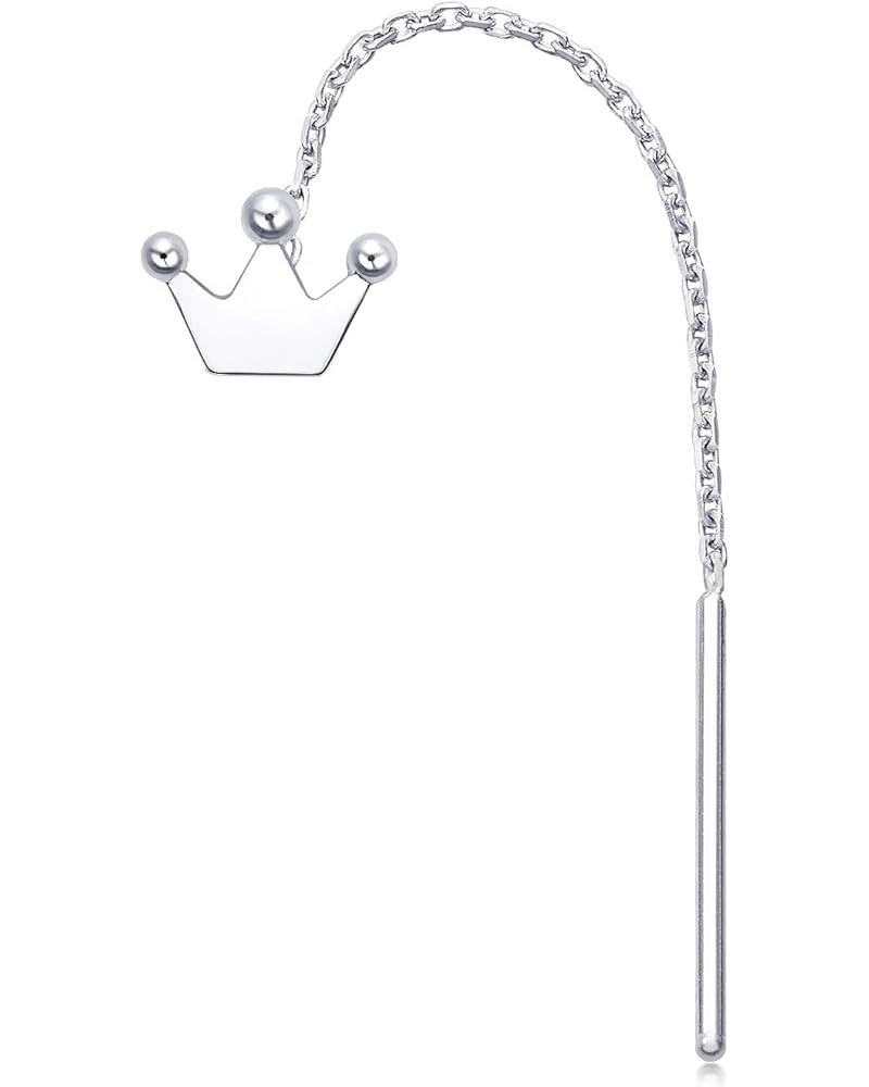 950 Platinum Single Dangle Earring 89179E (Sold Single Not Pair) Crown $38.40 Earrings