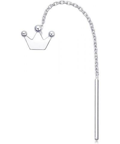 950 Platinum Single Dangle Earring 89179E (Sold Single Not Pair) Crown $38.40 Earrings