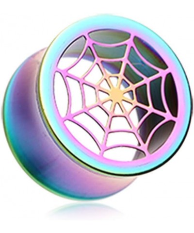 Colorline Spider Web Steel Double Flared Ear Gauge Hollow WildKlass Plug 1" (25mm) $9.87 Body Jewelry