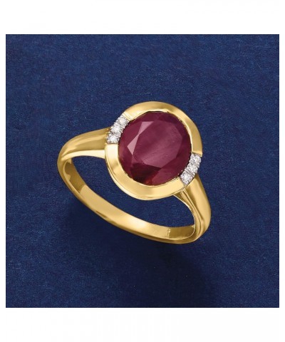 5.00 Carat Ruby Ring With Diamond Accents in 14kt Yellow Gold $378.53 Rings