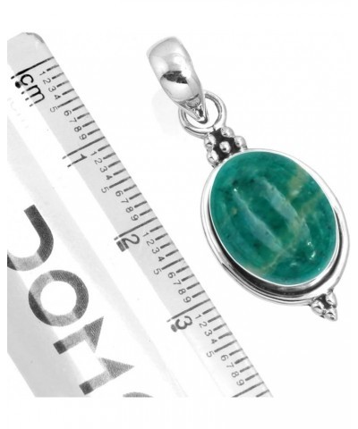 925 Sterling Silver Handmade Pendant for Women 10x14 Oval Gemstone Costume Silver Jewelry for Gift (99553_P) Amazonite $20.43...