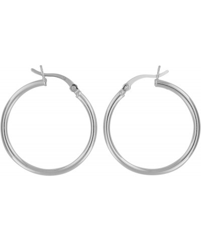 Sterling Silver Hoop Earrings 2mm x 28mm $11.67 Earrings