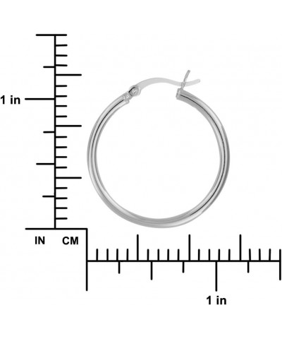 Sterling Silver Hoop Earrings 2mm x 28mm $11.67 Earrings