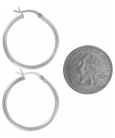 Sterling Silver Hoop Earrings 2mm x 28mm $11.67 Earrings