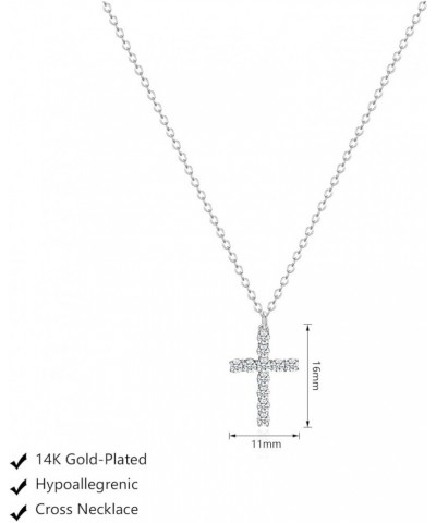 Cross Necklace for Women 14k Gold/Silver Plated Tiny Cross Pendant Necklace for Women Simple Layered Cross Necklaces for Wome...