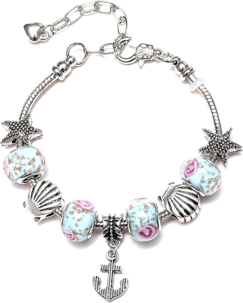 Original Bracelet Collection Fashion Jewelry 20 Styles Light Blue Charms with Anchor $7.41 Bracelets