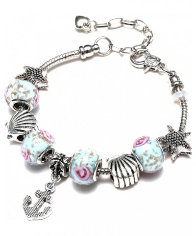 Original Bracelet Collection Fashion Jewelry 20 Styles Light Blue Charms with Anchor $7.41 Bracelets