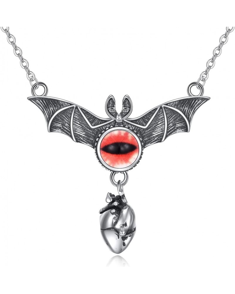 Bat Necklace 925 Sterling Silver Celtic Cross Necklace Gothic Jewelry Gift for Women Bat Heart Necklace $19.59 Necklaces