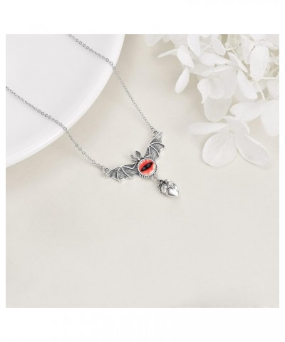 Bat Necklace 925 Sterling Silver Celtic Cross Necklace Gothic Jewelry Gift for Women Bat Heart Necklace $19.59 Necklaces