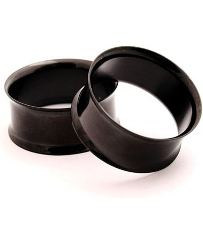 Black Double Flared Tunnel Plugs in 316L Surgical Steel with Titanium IP, Sold as a Pair 16mm (5/8") $11.02 Body Jewelry