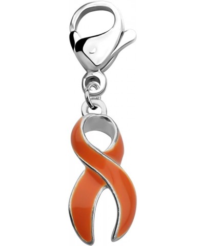 Orange Awareness Ribbon Charm Zipper Pull Orange Awareness Ribbon Survivor Gift Leukemia Awareness Jewelry Leukemia Warrior G...